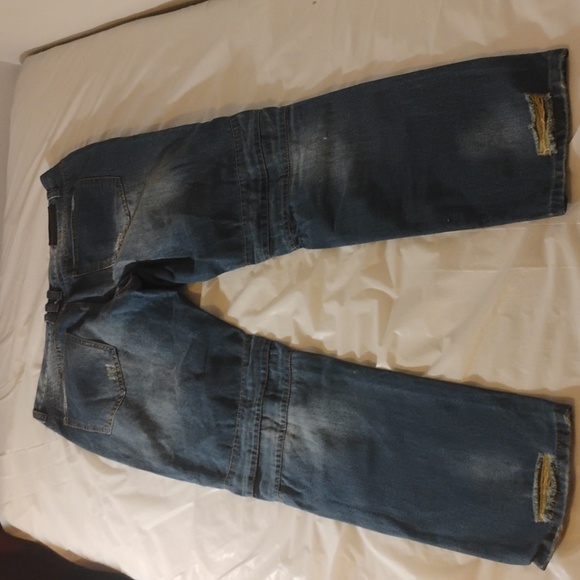 Embellish NYC Denim Jeans Distressed  Ribbed Punk Rock Biker Size 38 - Picture 7 of 9